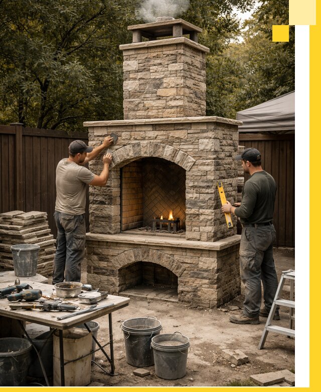 Проектирование и установка уличных каминов в Инте