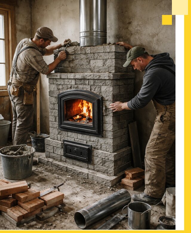 Производство, поставка и монтаж дровяных печей в Инте