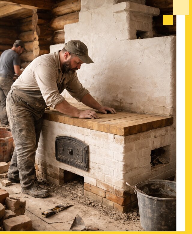 Проектирование и установка русской печи с лежанкой в Инте