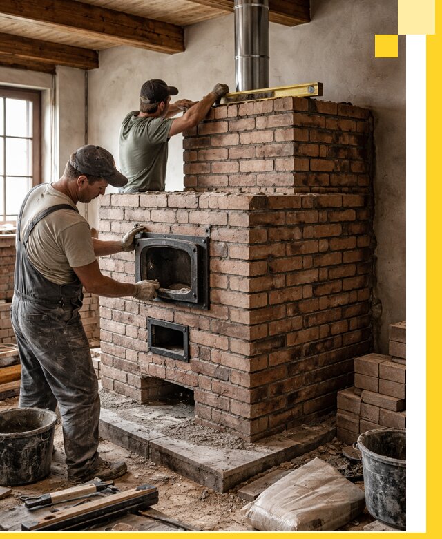 Печи для загородного дома под ключ в Инте — монтаж и сервис