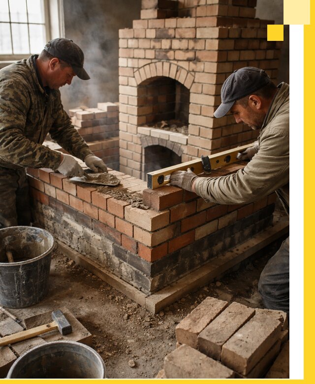 Изготовление и монтаж печей и каминов из кирпича в Инте