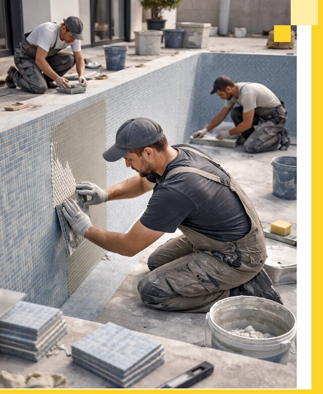 Облицовка бассейнов в Инте плитка мозаика гидроизоляция