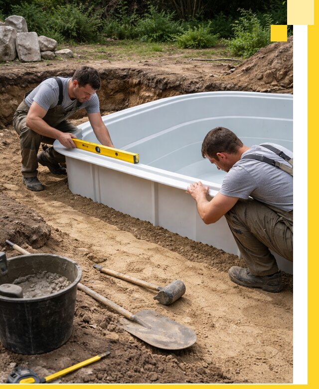 Производство и установка пластиковых бассейнов в Инте под ключ