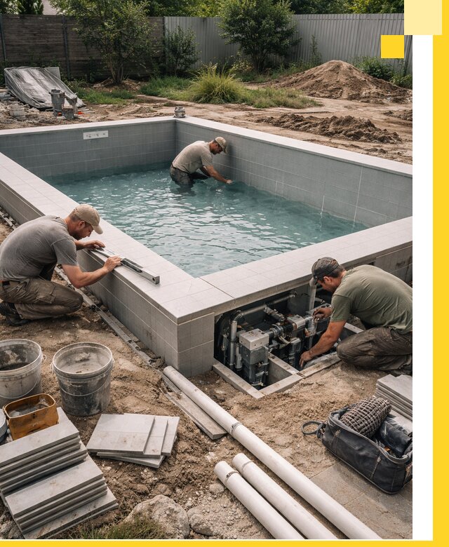 Строительство и монтаж бассейнов для дачи под ключ в Инте