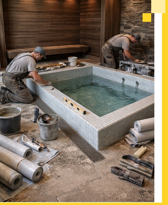 Установка и строительство бассейнов для сауны в Инте