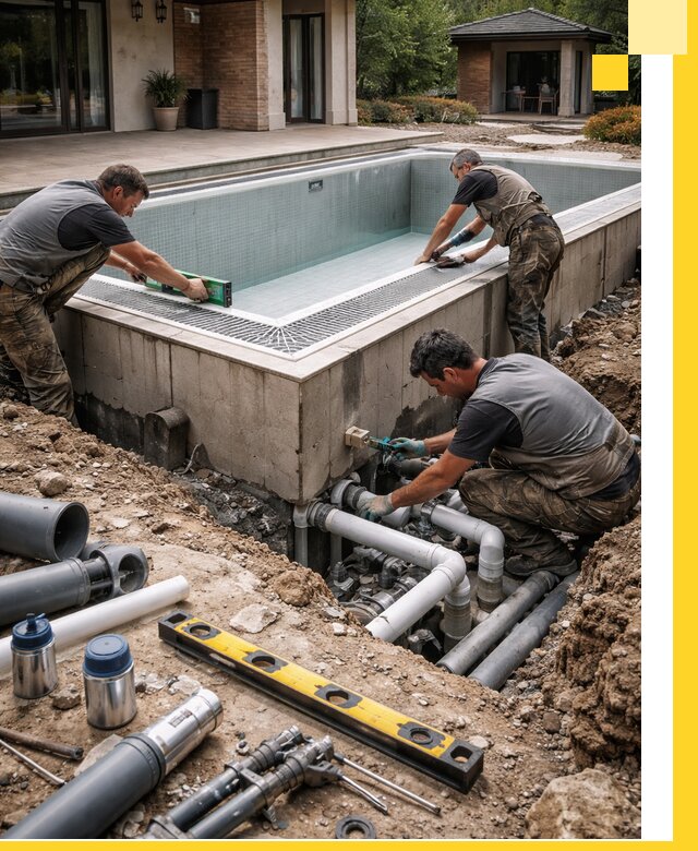 Строительство переливных бассейнов в Инте под ключ