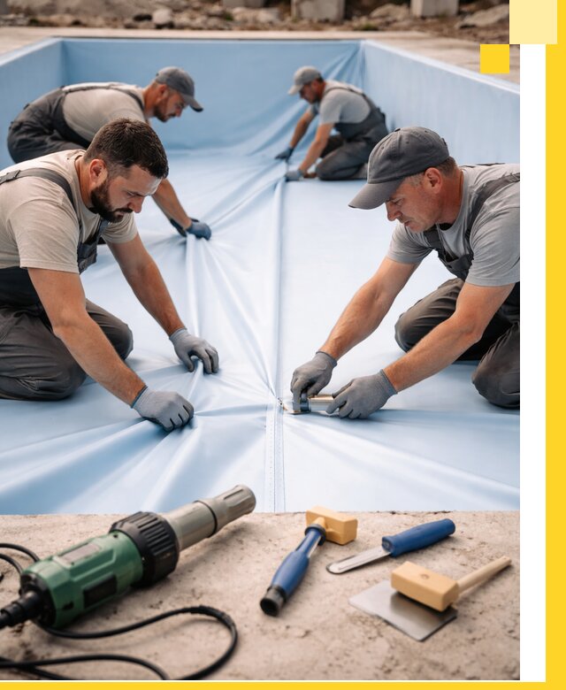 ПВХ пленка для бассейнов с монтажом и гарантией в Инте