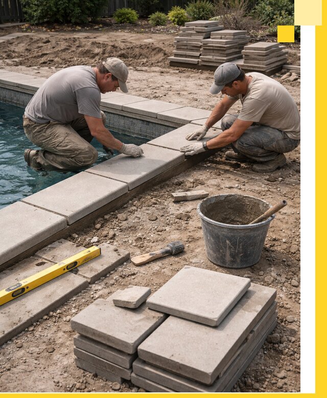 Установка и изготовление копингового камня для бассейнов в Инте