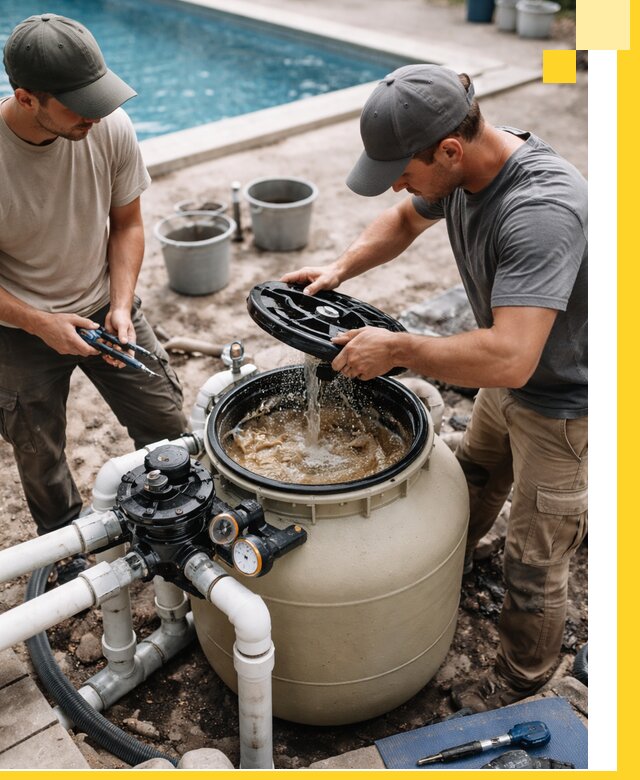 Установка и обслуживание песочных фильтров для бассейнов в Инте