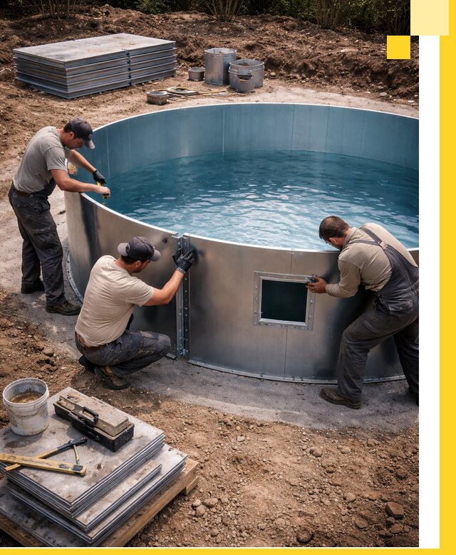 Круглые бассейны под ключ в Инте проектирование и монтаж