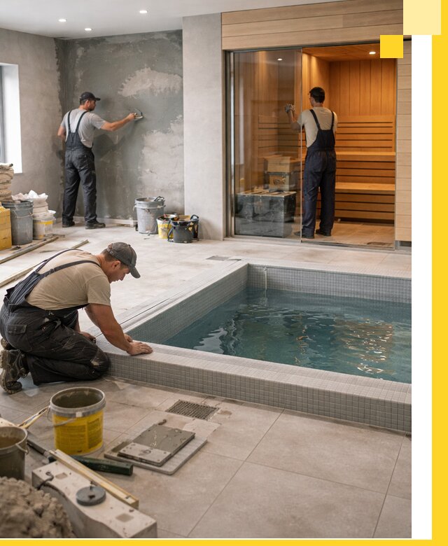 Проектирование и строительство сауны с бассейном в Инте