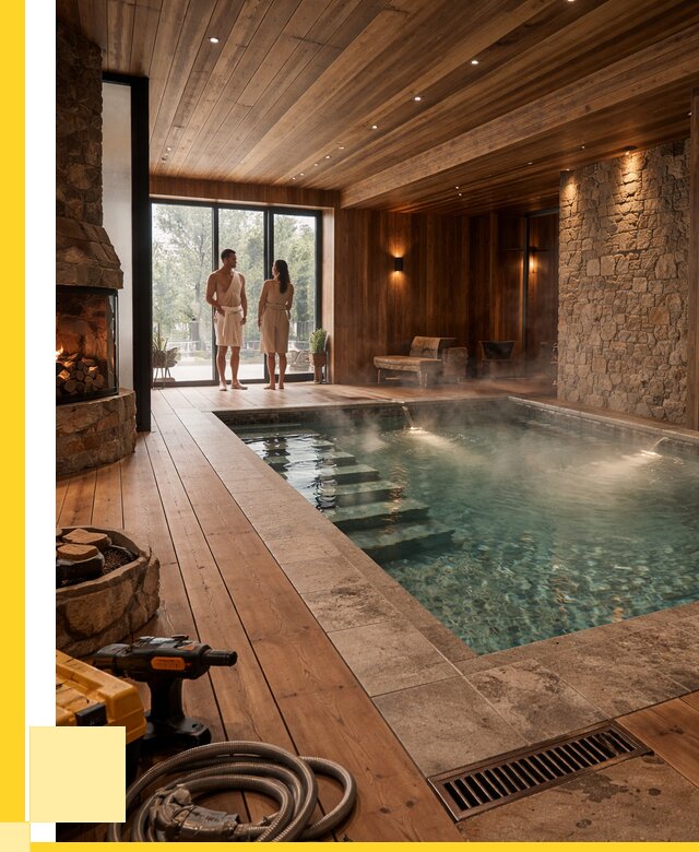 Проекты бань с бассейном под ключ в Инте от 76065 р., ЭриданИнт