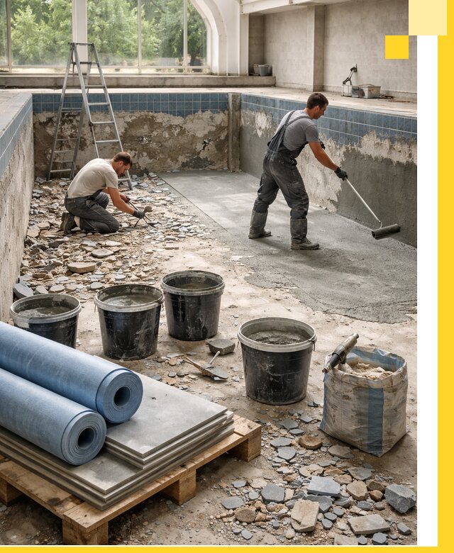 Реконструкция бассейнов в Инте: ремонт, гидроизоляция