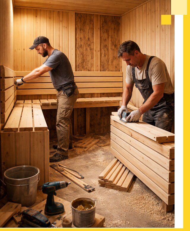 Профессиональный комплексный ремонт саун под ключ в Инте