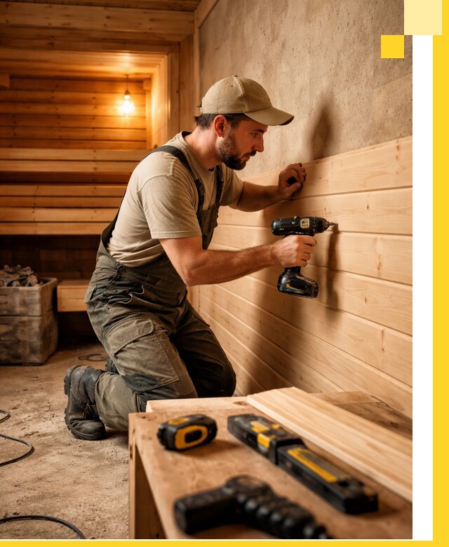 Профессиональная внутренняя отделка бани в Инте под ключ