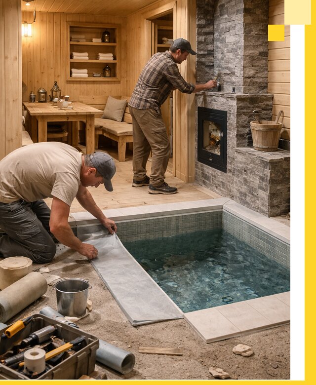 Строительство бань с комнатой отдыха под ключ в Инте