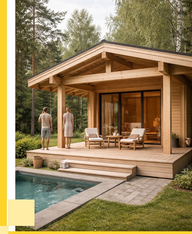 Бани с террасой под ключ в Инте от 608520 р. | ЭриданИнт