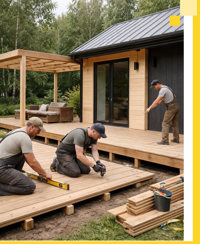 Строительство бань с террасой и бассейном под ключ в Инте