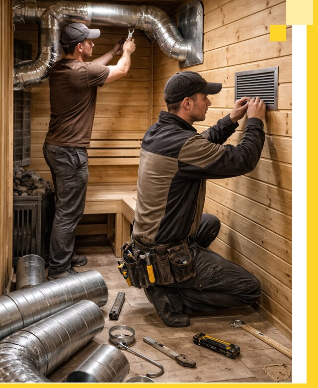 Проектирование и монтаж вентиляции бани в Инте под ключ