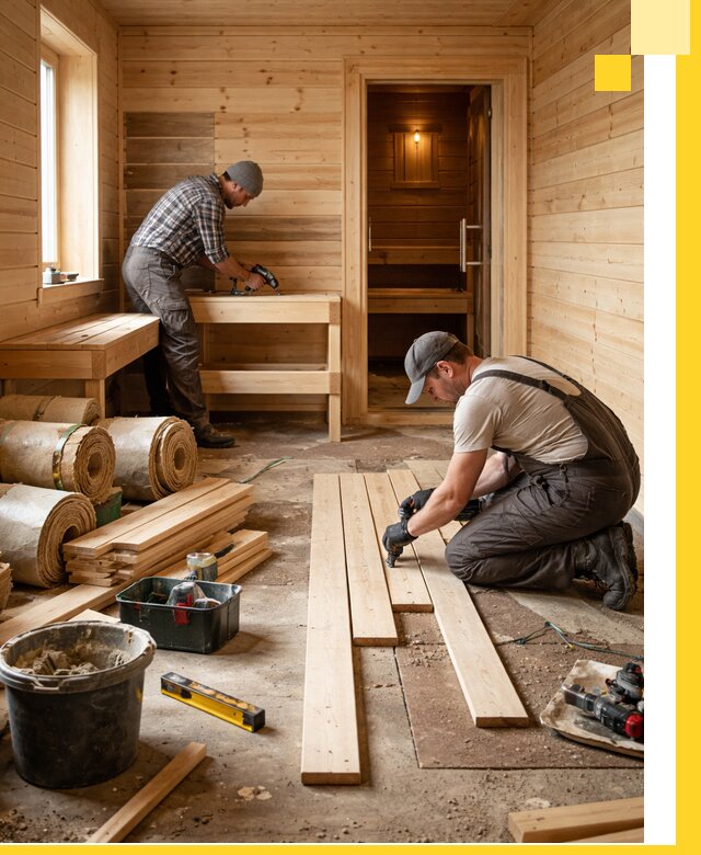 Индивидуальный проект бани с комнатой отдыха под ключ в Инте