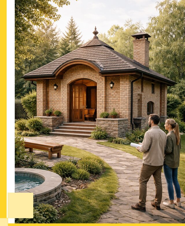 Проект кирпичной бани в Инте от 30426 р. | ЭриданИнт