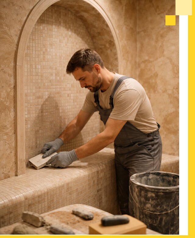 Профессиональная отделка хамамов с мозаикой под ключ в Инте