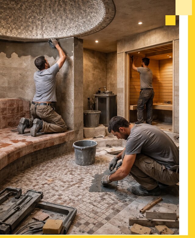 Проект и строительство хамама бани и сауны под ключ в Инте