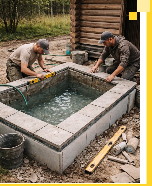 Изготовление и установка холодных купелей под ключ в Инте